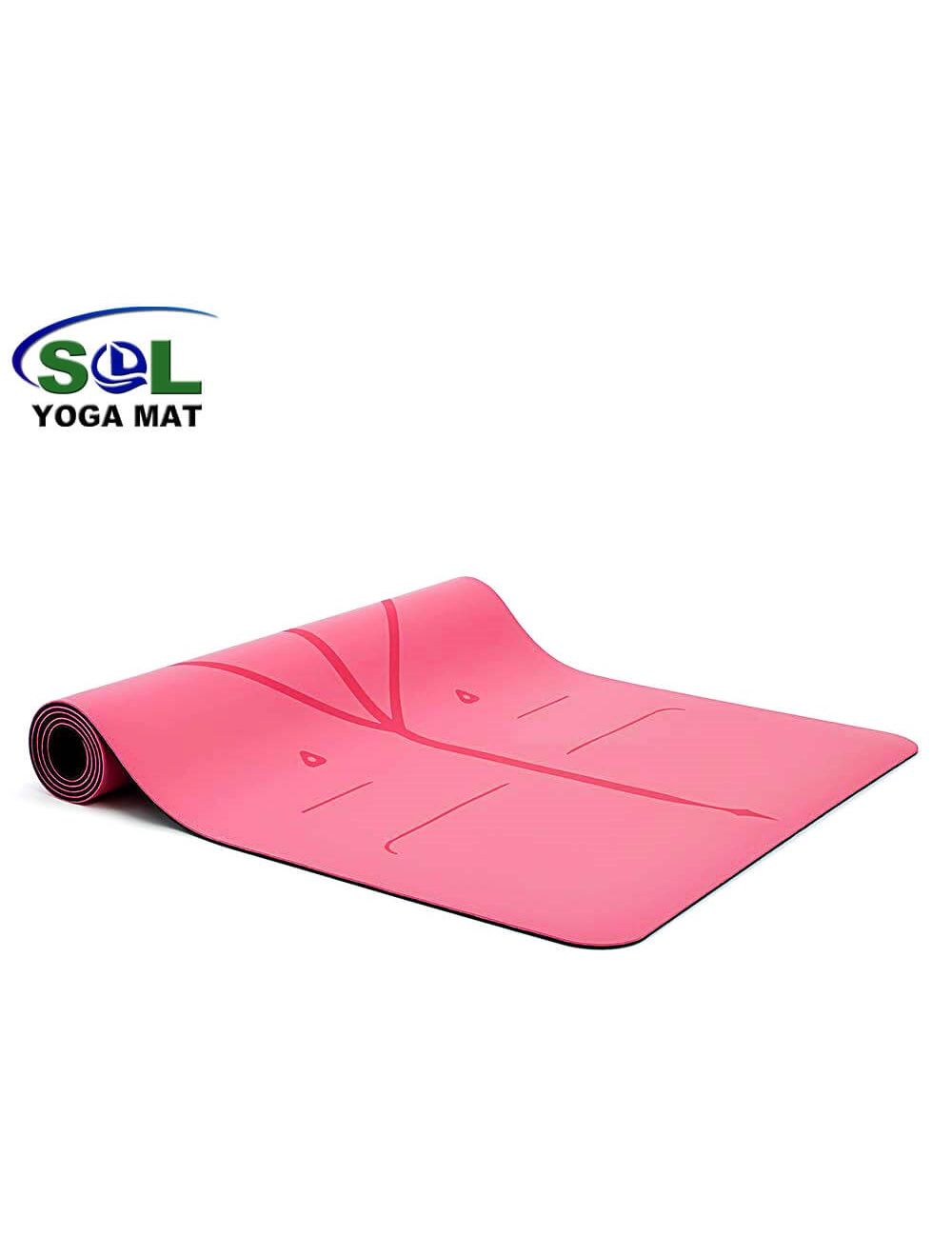 Natural Rubber Yoga Mat PU Surface with Position Line