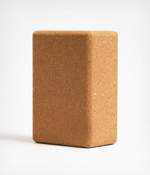 Yoga Accessories Eco-friendly Natural Cork Brick Yoga Block with Laser Logo Design